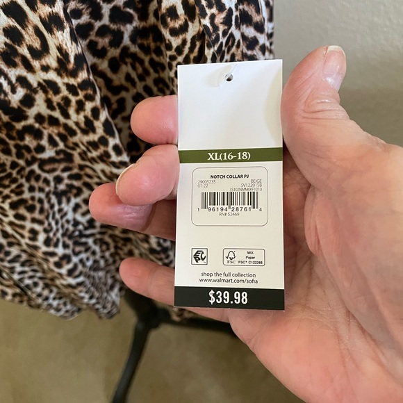 Plus Size Sophia Vergara Animal Print PJ Set NWT Size XL 16-18 - Picture 4 of 14